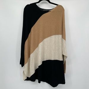 INC Boat Neck Sweater Long Sleeve Color Block